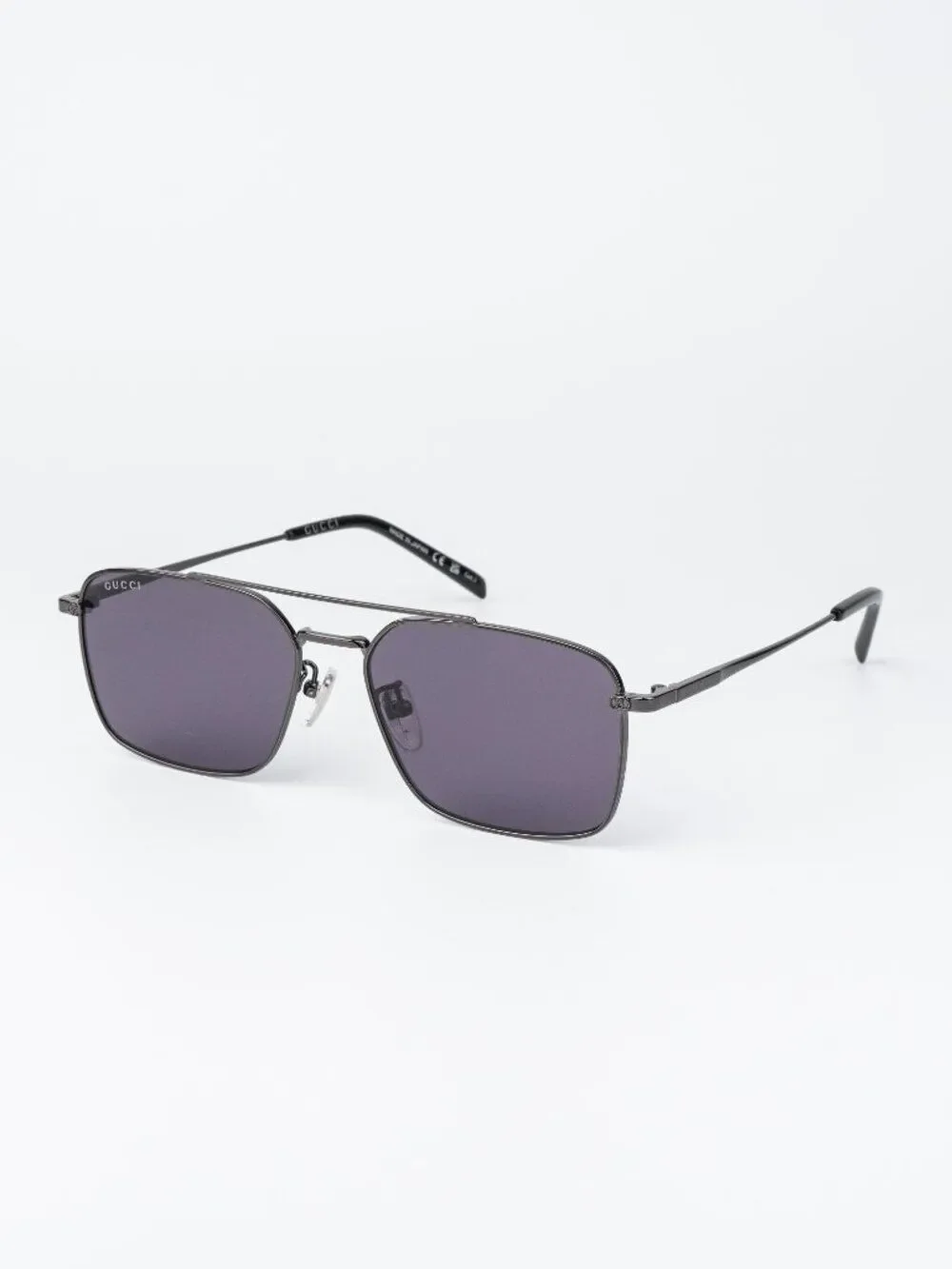 Gucci Men Sunglasses Ruthenium Violet Rectangular GG1957SA 003 NEW AUTHENTIC
